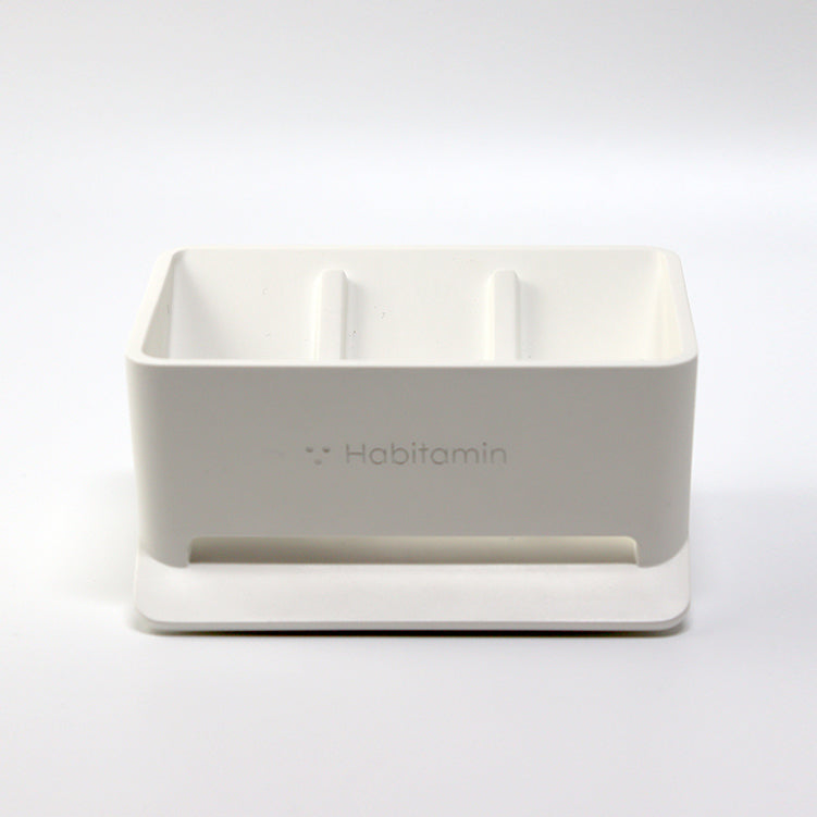 Ceramic Soap Dish with Removable Tray - White