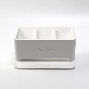 2pack of Soap mate, Slanted soap dish with self-draining & drying, [Cool white]