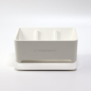 2pack of Soap mate, Slanted soap dish with self-draining & drying, [Warm white]