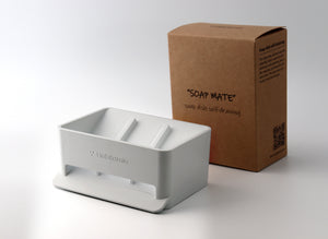 2pack of Soap mate, Slanted soap dish with self-draining & drying, [Light gray]