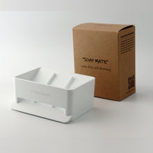 Load image into Gallery viewer, Soap mate, Slanted soap dish with self-draining &amp; drying, [Cool white]
