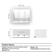 Load image into Gallery viewer, Soap mate, Slanted soap dish with self-draining &amp; drying, [Cool white]
